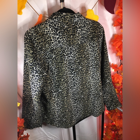 Denim & Co. | Women’s Black/White Cheetah Print Jacket - Picture 2 of 9
